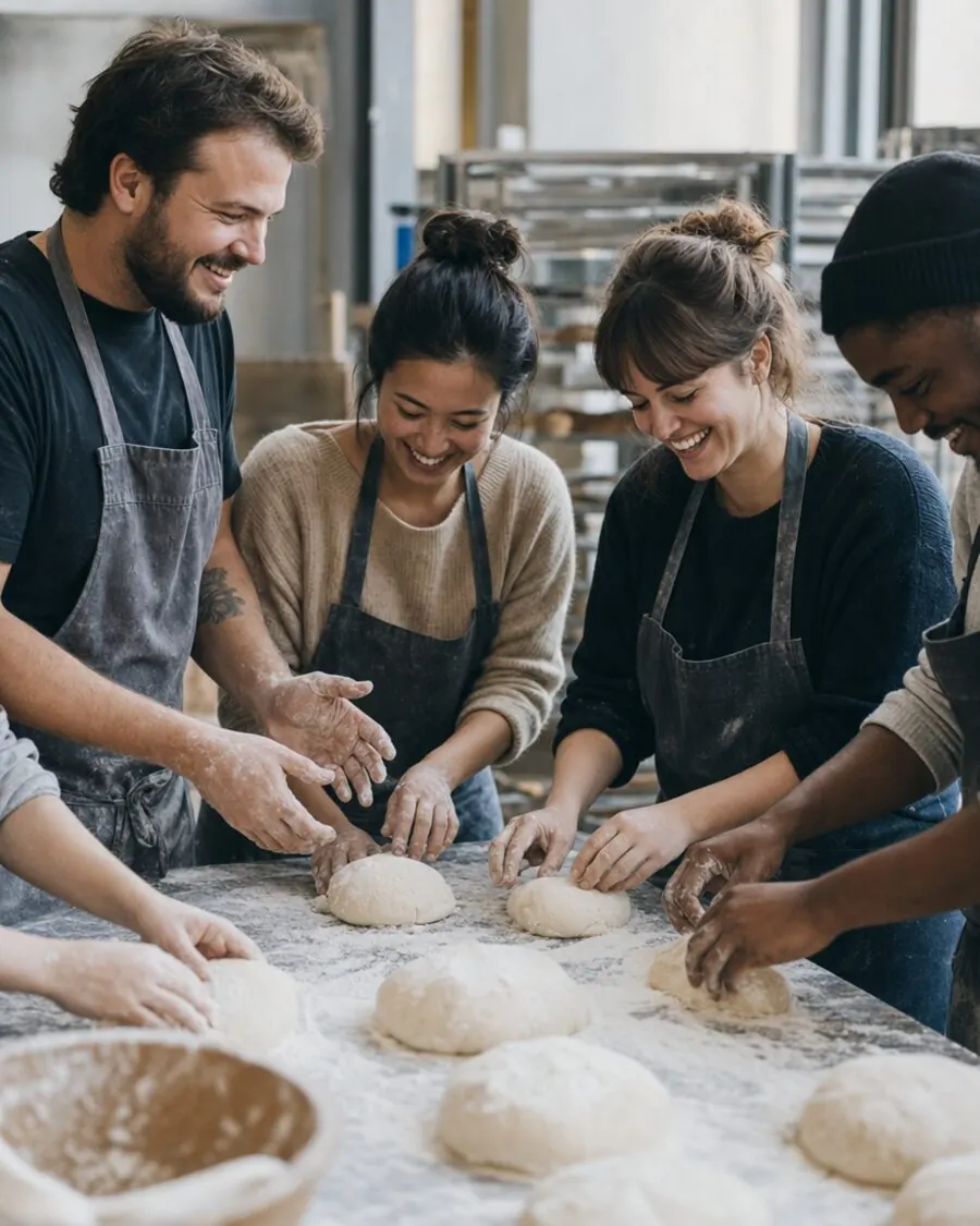 Saturday baking class shaping dough