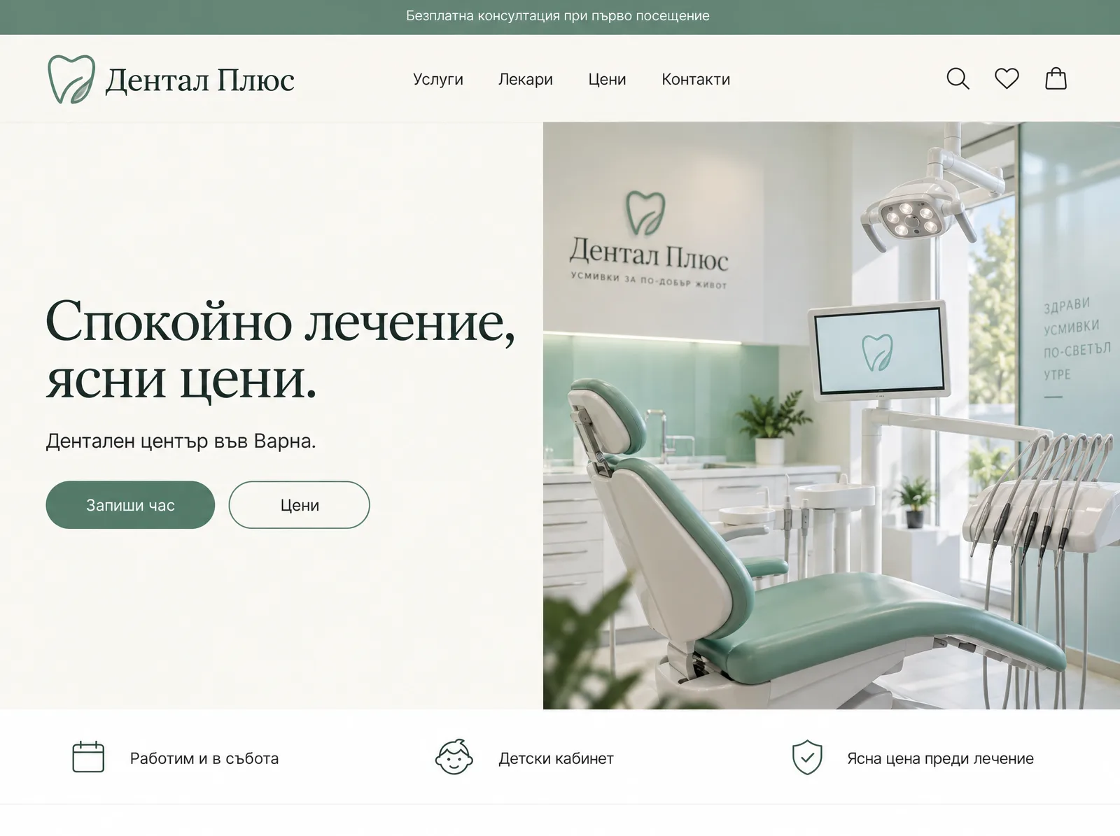 Примерна концепция: сайтът на Дентал Плюс, така, както swipost би го прочел